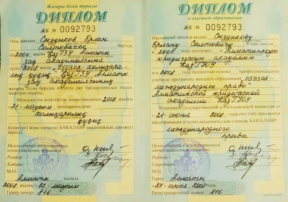 Диплом Бакалавра